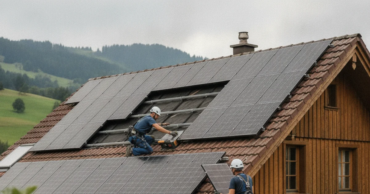 Photovoltaikanlage auf einem Schweizer Hausdach - PV Plus Chur
